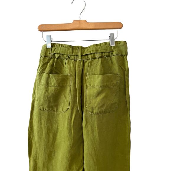 Cynthia Rowley Straight Leg Soft Wash Belted Pants Vintage Green 8 - Picture 4 of 6